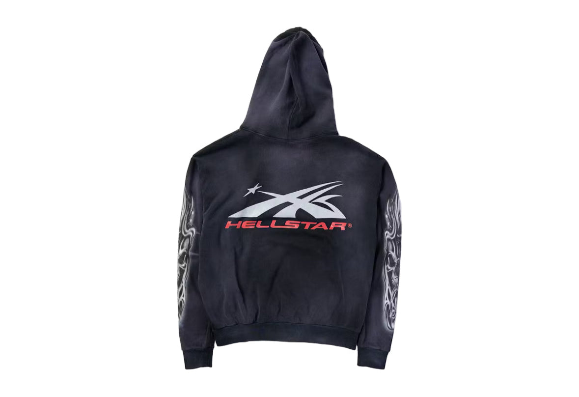 Airbrushed Skull Hoodie Black