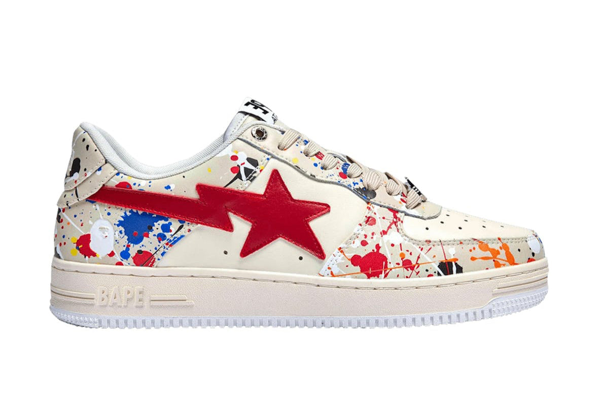Bape Sta Low Paint Splatter Ivory