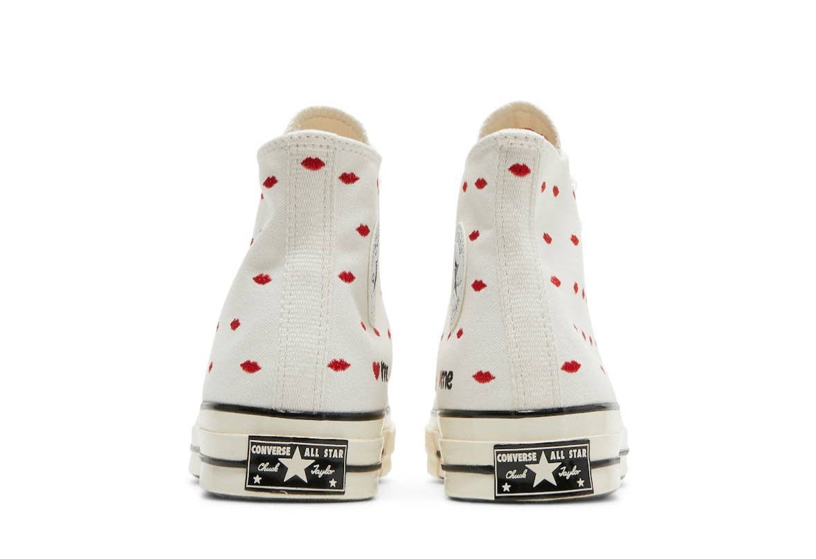Chuck 70 Embroidered Lips High Vintage White