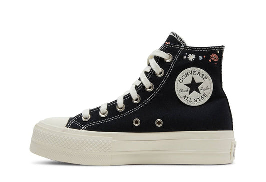 Chuck Taylor All Star Lift Platform High Embroidered Floral Black