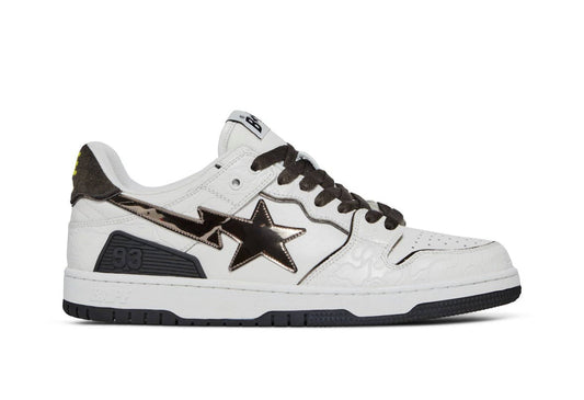 Sk8 Sta White Metallic Silver