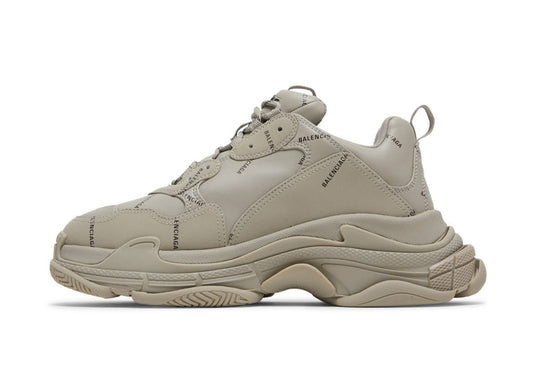 Triple S Sneaker All Over Logo Beige