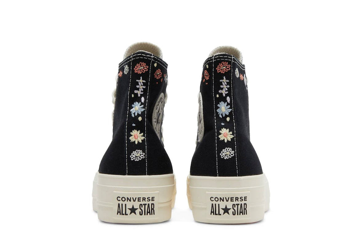 Chuck Taylor All Star Lift Platform High Embroidered Floral Black