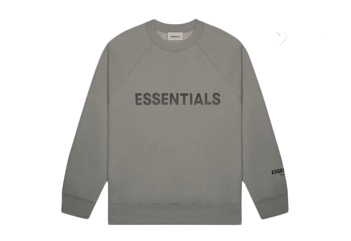 Fear Of God Essentials Crewneck Appliqué Logo Grey Flannel Charcoal