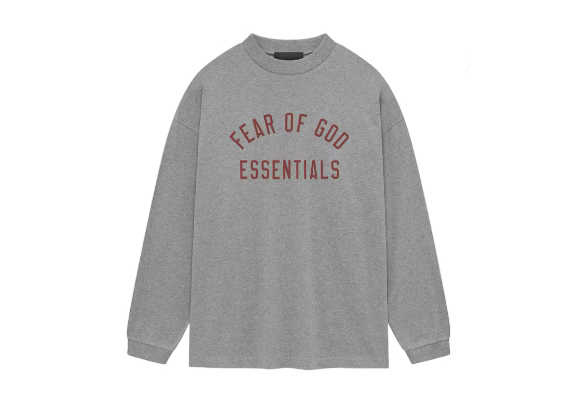 Fear Of God Essentials Jersey Long Sleeve Tee Dark Heather