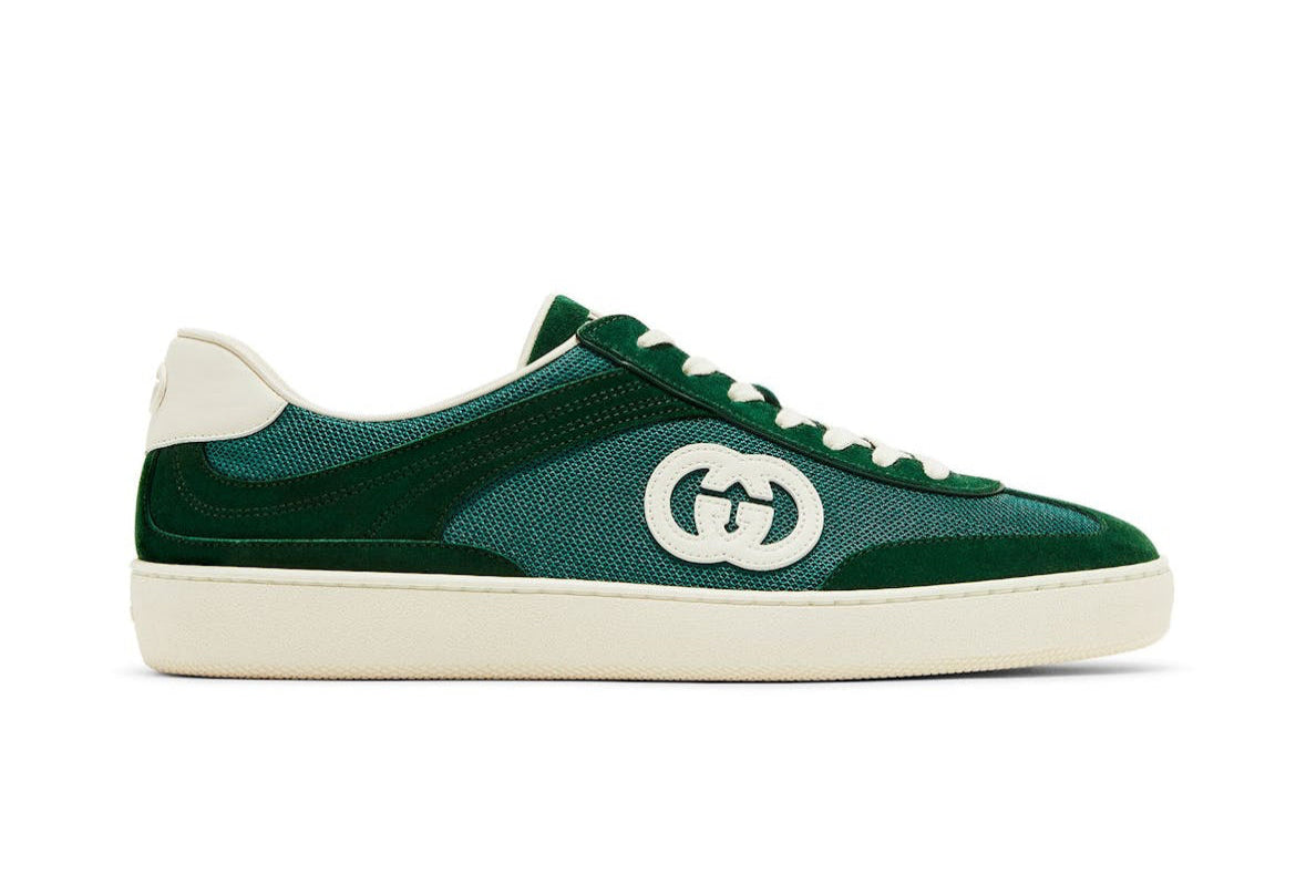 G74 Interlocking G Green Suede