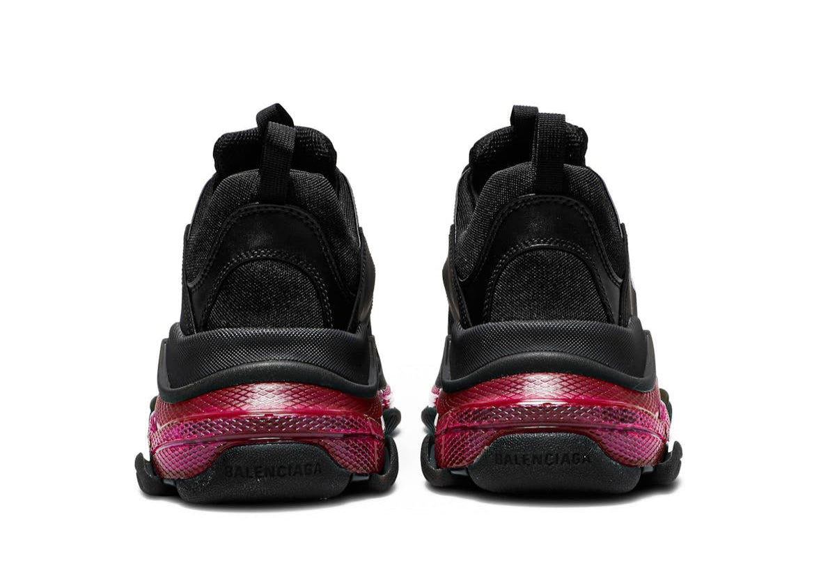 Triple S Sneaker Clear Sole Black Pink Neon