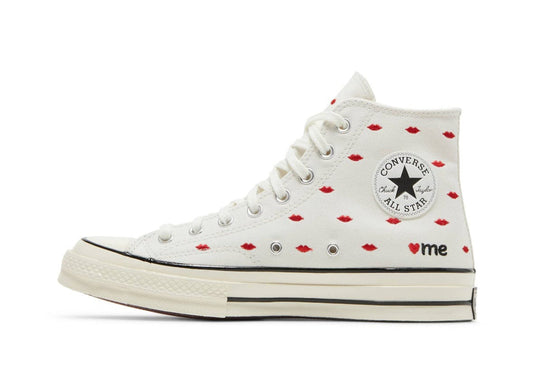 Chuck 70 Embroidered Lips High Vintage White