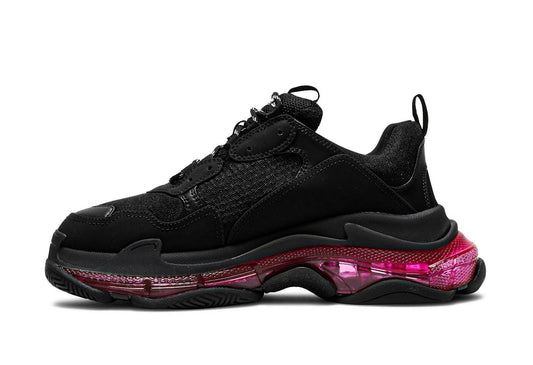 Triple S Sneaker Clear Sole Black Pink Neon