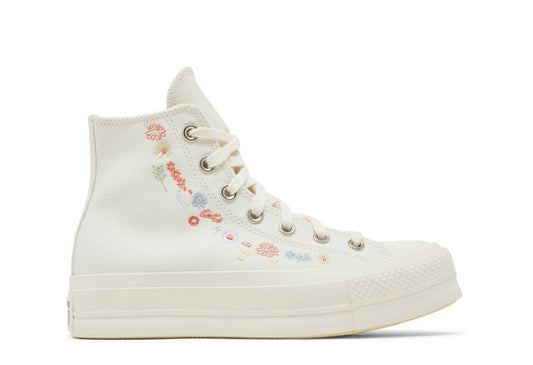 Chuck Taylor All Star Lift Platform Embroidered Floral Egret