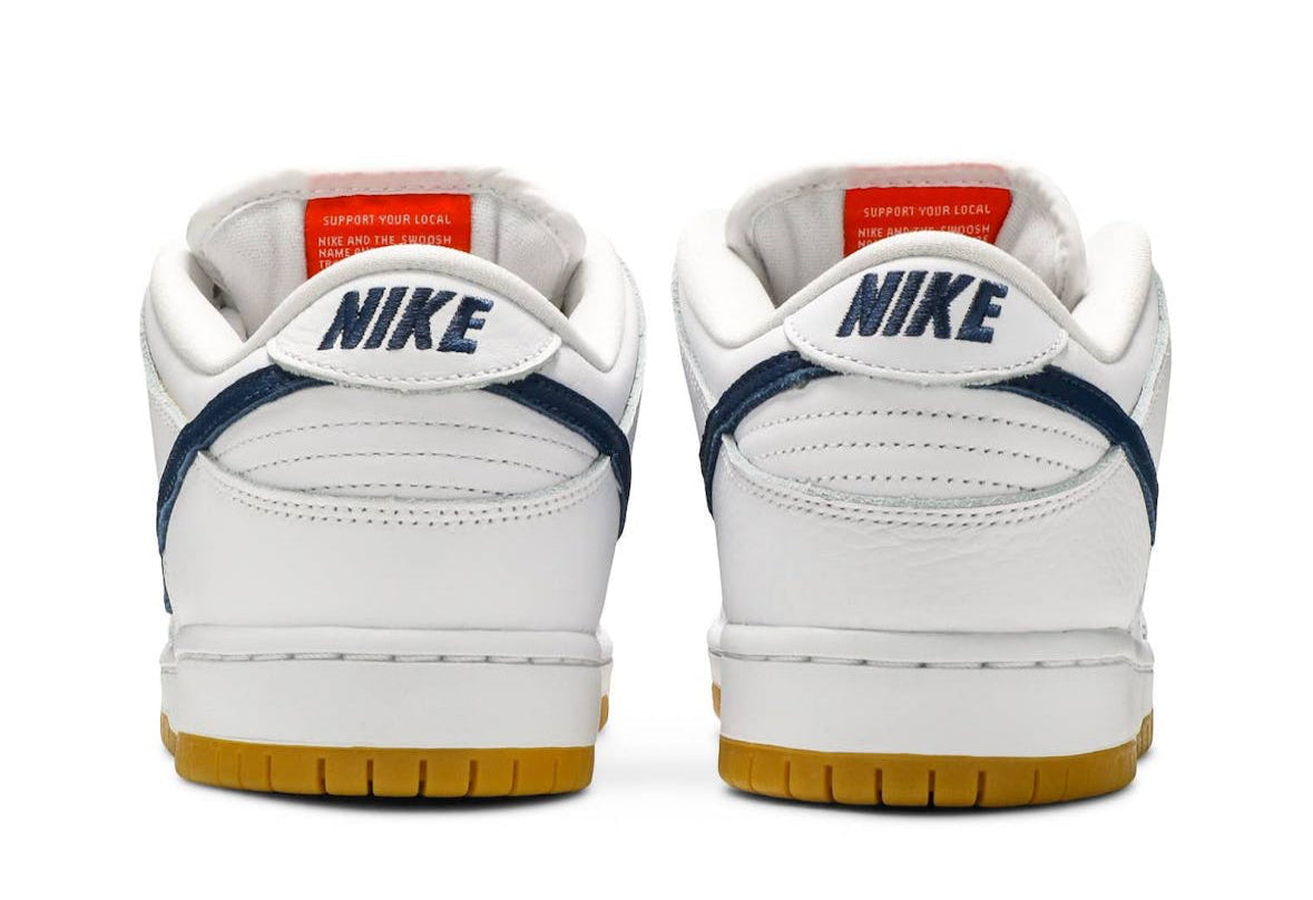 SB Dunk Low Pro ISO Orange Label White Navy