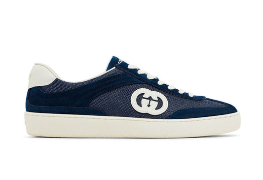 G74 Interlocking G Blue Suede
