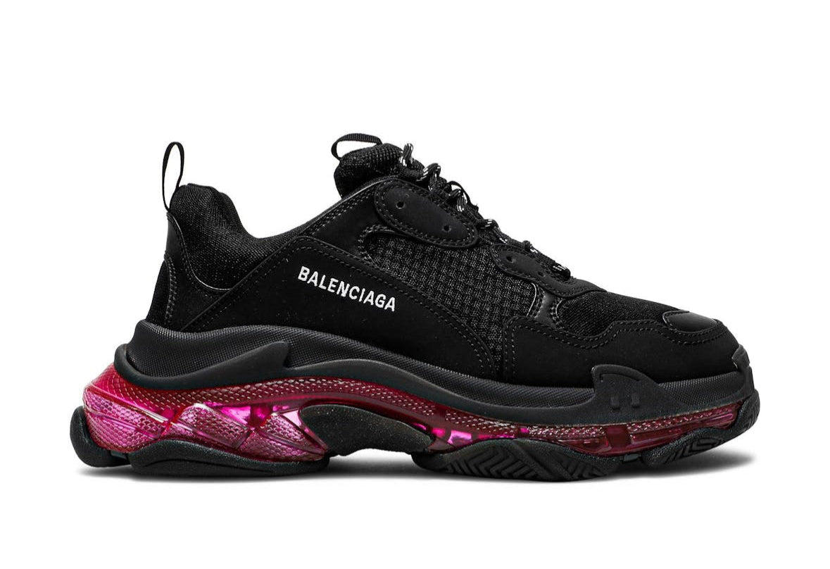 Triple S Sneaker Clear Sole Black Pink Neon