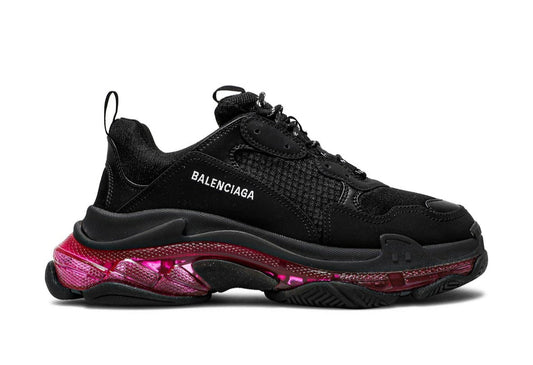 Triple S Sneaker Clear Sole Black Pink Neon