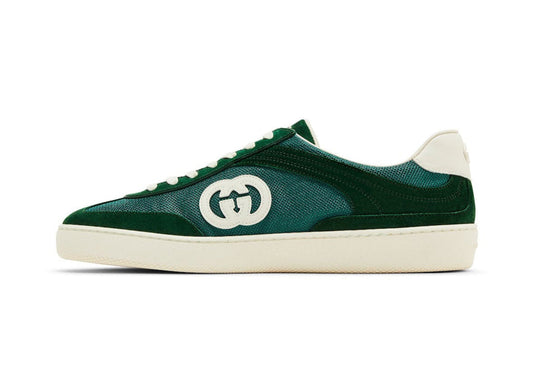 G74 Interlocking G Green Suede