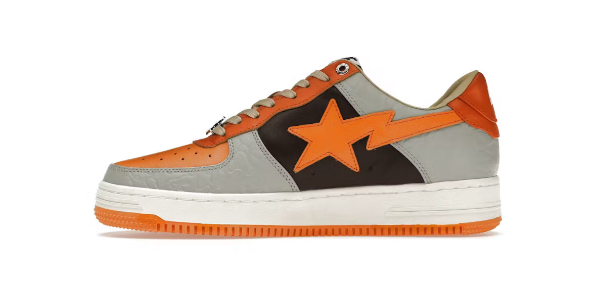 BAPE A Bathing Ape Bapesta Grey Orange