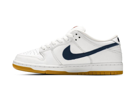SB Dunk Low Pro ISO Orange Label White Navy