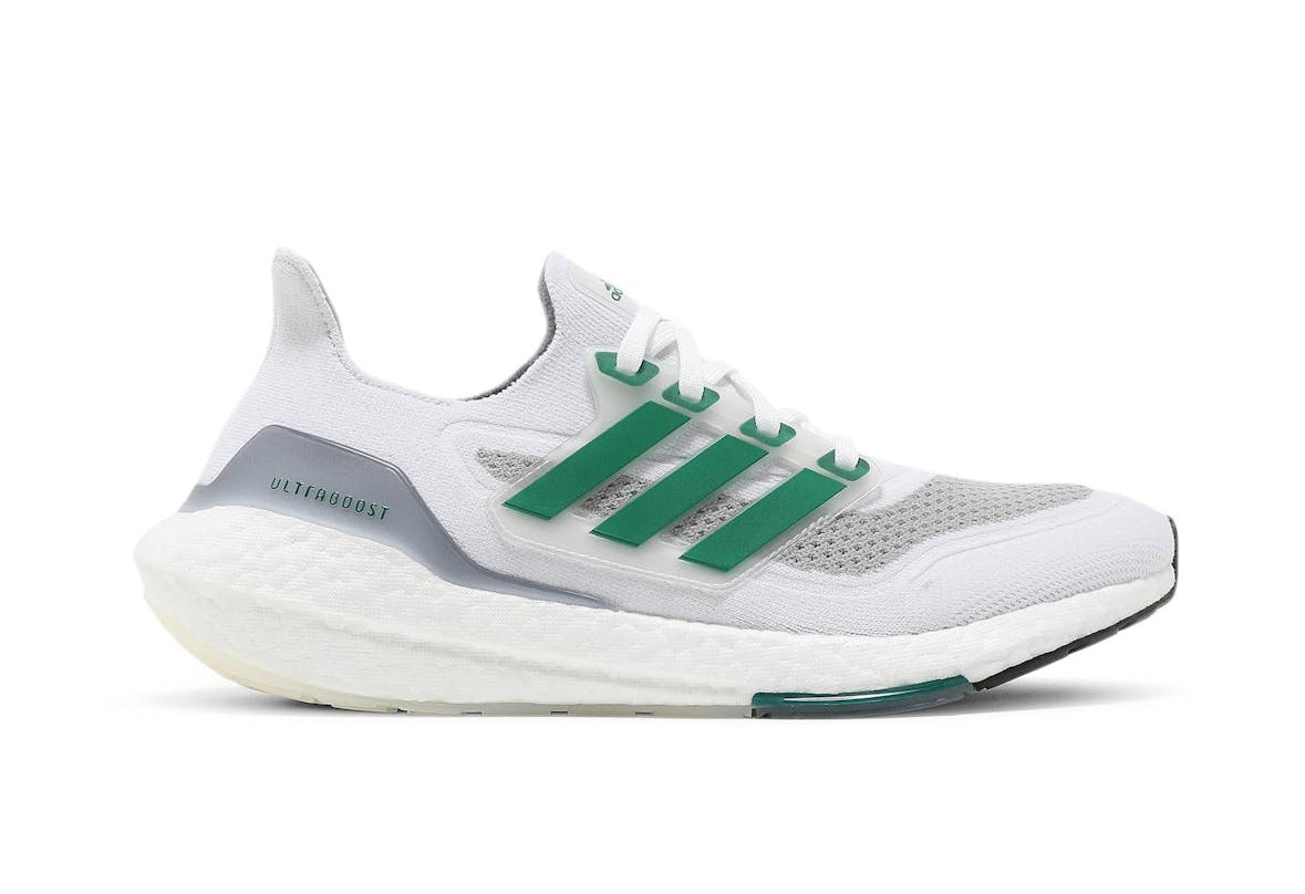 UltraBoost 21 White Sub Green