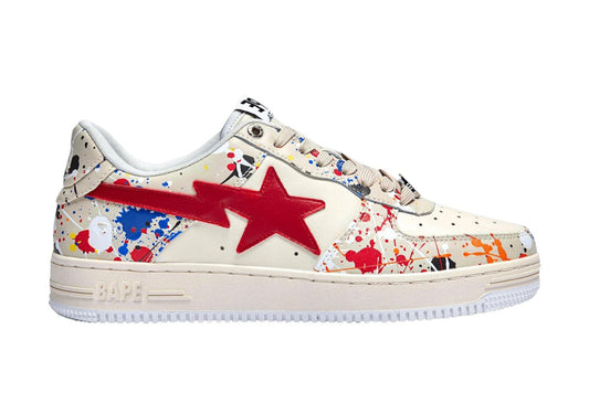 Bape Sta Low Paint Splatter Ivory