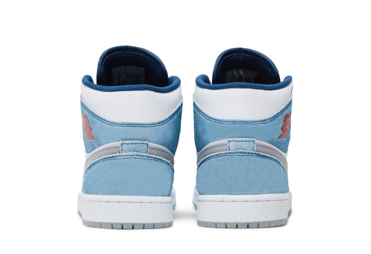 Jordan 1 Mid French Blue Fire Red