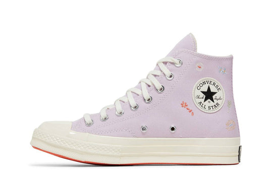 Chuck 70 High Embroidered Floral Print Pale Amethyst