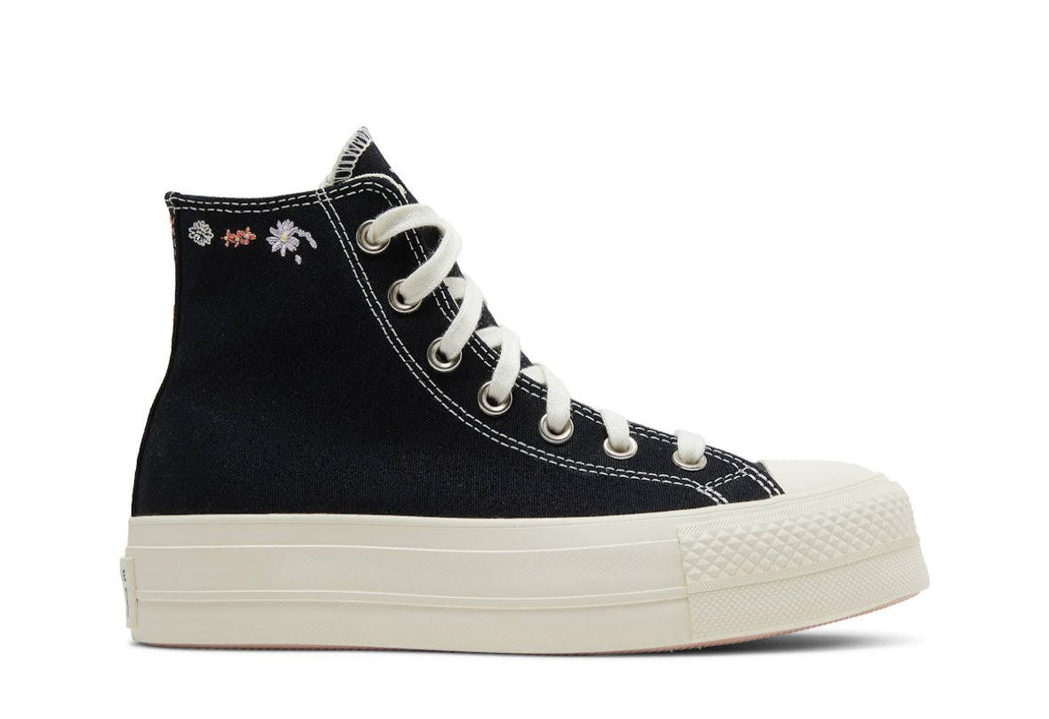 Chuck Taylor All Star Lift Platform High Embroidered Floral Black