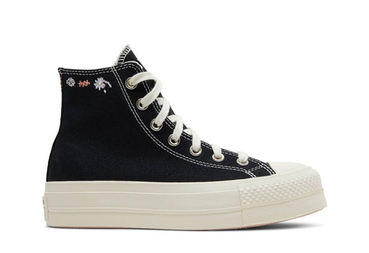 Chuck Taylor All Star Lift Platform High Embroidered Floral Black